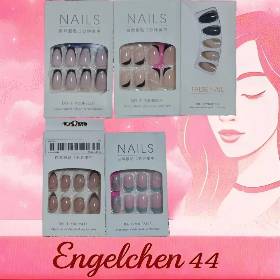 Fingernägel Kunstnägel Maniküre Kleber Elegant Fake Nails Glänzend falsche Nägel - Bild 1 von 1