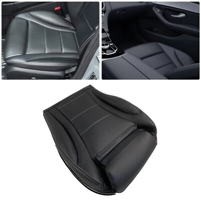 Driver Bottom Leather Seat Cover For 2015-2021 Mercedes Benz C300 Sedan Black — 第 1/4 张图片