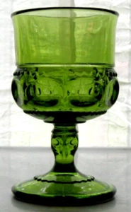 Indiana Colony Glass Green Kings Crown 4 ounce Wine Glass - Picture 1 of 6