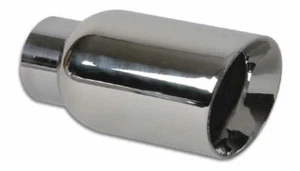 Vibrant 1207 4in Round SS Exhaust Tip (Double Wall Angle Cut Beveled Outlet) - Picture 1 of 3