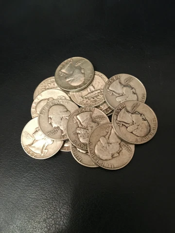 1950's Washington Quarters 90% Silver $10 Face Value 40 coins Cover