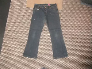 Pantalones de mezclilla Yes Yes Bootcut talla 12 pierna 26" azul oscuro desteñido damas - Imagen 1 de 4