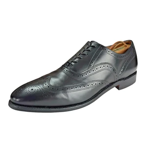 E.T. Wright Black Leather Oxford Wingtip Dress Shoes – Men's 13B – Made in USA - Picture 1 of 19