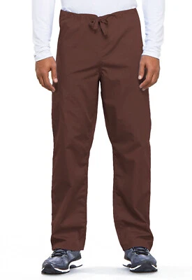 Scrubs Cherokee Workwear Men's Drawstring Pant 4100 CHCW Chocolate Free Shipping - Image 1 of 4
