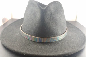 Western Hatband Hat Band Belt Cowboy Cowgirl IRIDESCENCE BLACK OIL NEW - Picture 1 of 10