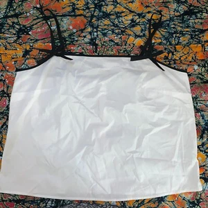 J. Crew Women's Bow Strap Tank Top Plus Size 2X NEW White Cotton Poplin Vacation - Picture 1 of 7