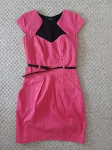 Vintage JANE NORMAN Women's Bodycon Pink Dress Size UK 6 - Picture 1 of 10