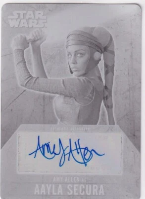 2016 Star Wars Evolution Amy Allen as Aayla Secura Autograph Auto Printing Plate - Image 1 of 2