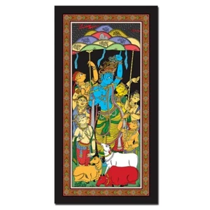 Imaging Canvas Patta Chitra Framed Wall Hanging Oil Painting - Picture 1 of 5