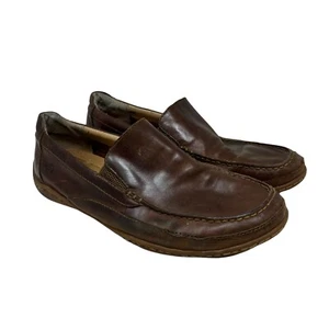BORN Mens Brown Leather Slip On Loafer Driving Moc Shoe H18016 size 10.5 See Pic - Picture 1 of 8