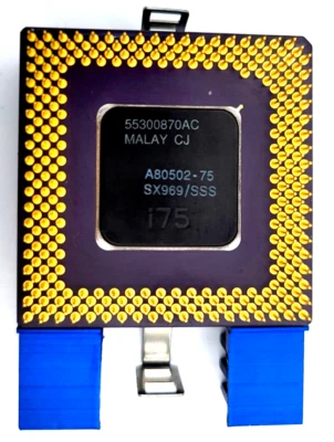75MHz INTEL PENTIUM i75 SOCKET 5 & 7 CPU A80502-75 SX969 + HEAT SINK - Image 1 of 4
