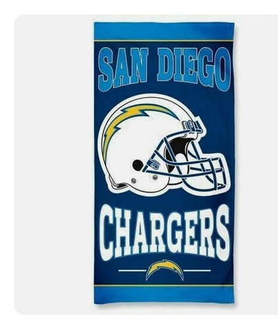 NFL San Diego Chargers  Beach Towel, 30" x 60" Blue Cover