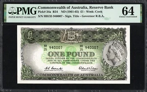 Australia 1 Pound P34a R34 1961-65 Coombs Wilson PMG64 Choice UNC Banknote Note - Picture 1 of 2