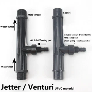 G1/4"" 1/2"" - 2"" UPVC riego Venturi mezclador inyector ozono - Imagen 1 de 9