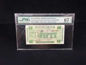 1972 Great Britain/British Arm Forces 6th Series 50 Pence P-M49 "000004" PMG 67 - Picture 1 of 3