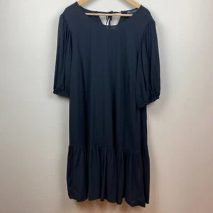 Eloquii Kleid 18 schwarz Etuikleid Tunika Puffärmel leicht hinten zum Binden Plus neu mit Etikett - Bild 1 von 12