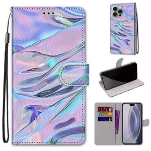 For Various Phone Flip Leather Wallet Painted Card Holder Bag Stand Cover Case - Picture 1 of 11
