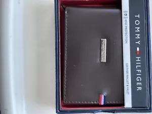 tommy hilfiger Mens Brown Bifold Leather Wallet Rfid Protection - Picture 1 of 4