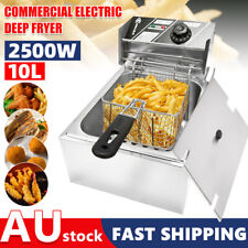 Electric Deep Fryer 10L Commercial Bench Top Single Stainless Steel Cooker 2500W