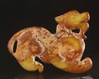 Old natural jade hand-carved statue of dragon pendant #12