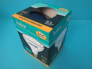 LOT OF 10 NEW HALCO BLUE 100W 130V COLOR FLOODLIGHT BULB BR38 BR38BLU100 E26 - Picture 1 of 12