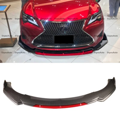 For Lexus RX350 RX450 Universal Front Bumper Lip Spoiler Splitter Carbon Fiber - Image 1 of 4