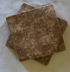 Lot 55-5" x 5" Fabric Squares Brown Tone on Tone Leaves Foliage by Marcus Quilt - Picture 1 of 2