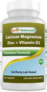 Best Naturals Calcium Magnesium Zinc with Vitamin D3, 150 Tablets - Picture 1 of 3