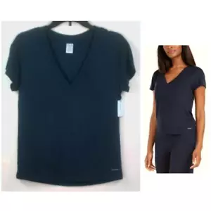 Calvin Klein Short Sleeve Lounge Top Shoreline Size S Modal bl Pajama New 6253 - Picture 1 of 3