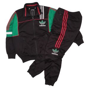 VINTAGE 90s ADIDAS Track Suit Jacket Pants Black Men's Size 36-38 / S