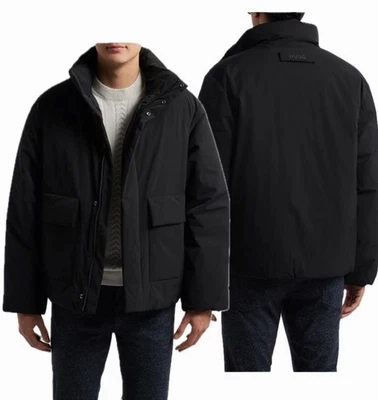 🔥NWT HUGO Black Men's Jacket Brandly Water Repellent Puffer In Black $398 - Image 1 of 4