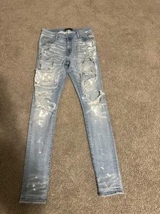 Authentic Amiri Jeans - Size 34 -Splattered Black And White, No Tags - Picture 1 of 3