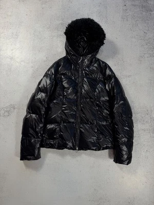 Miss Sixty Diamond Women's Vintage Y2k Shiny Black Puffer Nylon Jacket Size M - Image 1 of 4