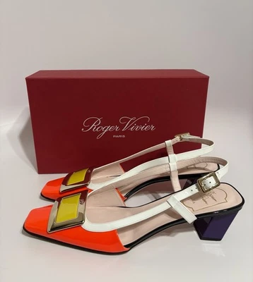 De Colección Roger Vivier Multicolor Belle Vivier Charol Tacones Cordones 40 Foto 1 de 4