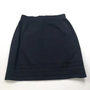 Escada EUR 42 M (Fits 31 In) Button Zip Flat Lined Mini Skirt Black Vintage VTG - Picture 1 of 12