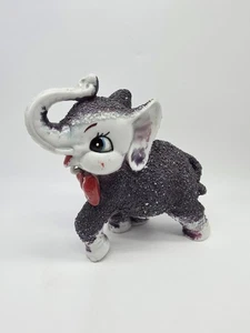 Vintage anthropomorpher Arnart lila Zucker Elefant mit Fliege Figur (B1) - Bild 1 von 8