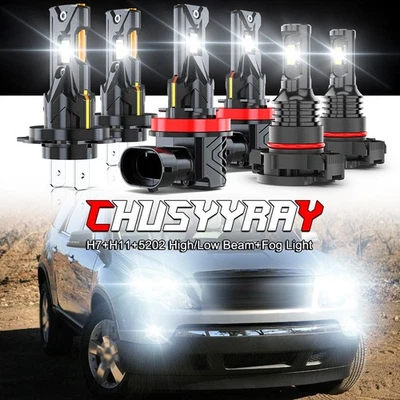 Faro antiniebla LED 6000 k para GMC Acadia 2007 2008 2009 2010 2011 2012 - 6 piezas Foto 1 de 4