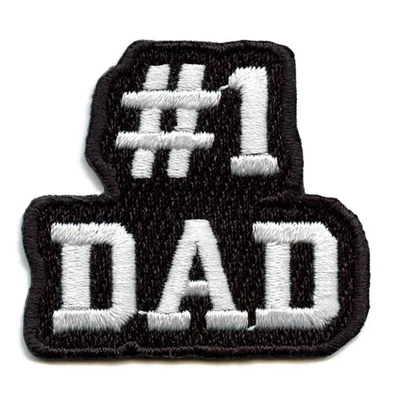 #1 Dad Hat Patch Proud Parent Embroidered Iron On - Image 1 of 3