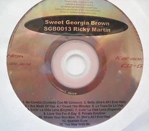 **SWEET GEORGIA BROWN KARAOKE CDG DISC RICKY MARTIN FREE UNTRACKED POST IN AUS** - Picture 1 of 1
