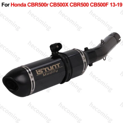 For Honda CBR500 CBR500R CB500X CB500F 13-19 Exhaust Mid Link Pipe Slipon Baffle — 第 1/4 张图片