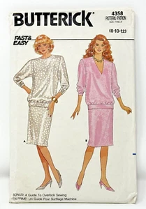 4358 Vintage Butterick SEWING Pattern Misses Top Skirt Easy size 8 10 12 OOP - Picture 1 of 2