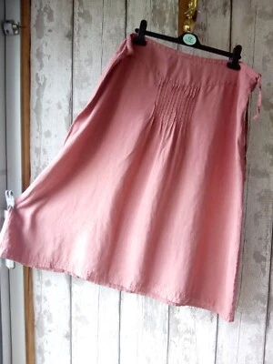 GUDRUN SJODEN Size XL 100% Linen Skirt Arty Lagenlook Dusky Pastel Salmon Pink - Image 1 of 4