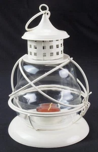 White Tea Light Candle Lantern - Picture 1 of 7