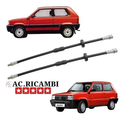 KIT 2 FLESSIBILI COPPIA TUBI FRENO ANTERIORI DX+SX FIAT PANDA 141 ANCHE 4X4 - Immagine 1 di 3