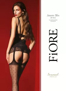Fiore Amore Mio Luxus Strumpfhose mit Cutouts verziert flirty polka dots 20 Den - Bild 1 von 14
