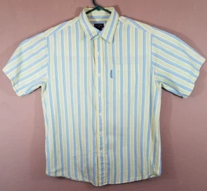 Us Polo Assn Men's Shirt Size medium yellow/blue/green  Short Sleeves striped  - Picture 1 of 6