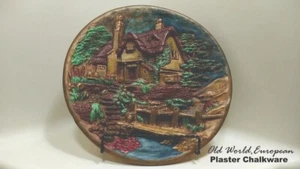 European Vintage Chalkware Plaster Wall Hanging hand painted decor - Picture 1 of 16
