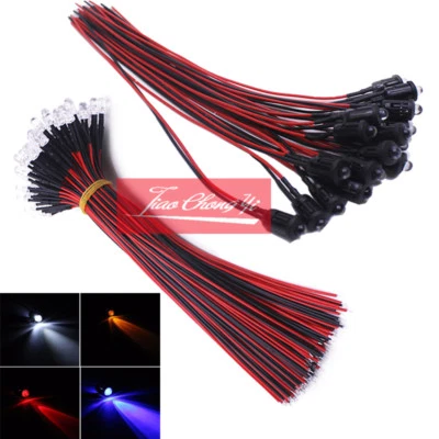 5-100X Bombilla Lámpara LED 18cm Pre Cableada 5mm 24V DC Diodo Emisor Súper Brillante Foto 1 de 4