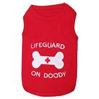 NWT PARISIAN PET EMBROIDERED LIFEGUARD ON DOODY DOG PET TSHIRT RED COTTON XL