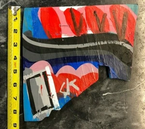 STEVE KEENE 2008 HAND PAINTED ORIGINAL Abstract Wall Art Signed Red White Blue  - Picture 1 of 3